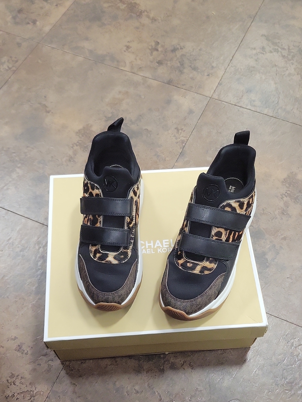 Michael Kors Women’s Black & Leopard Platform Sneakers
